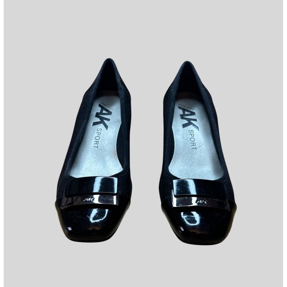 AK Anne Klein Sport Womens Black Slip On Wedge Shoe Size 6